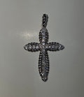 Natural Diamond 18K White Gold Cross Pendant 1.35 CTW