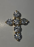 Natural Diamond 14K Two-Tone Gold Large Cross Pendant 3.05 CTW