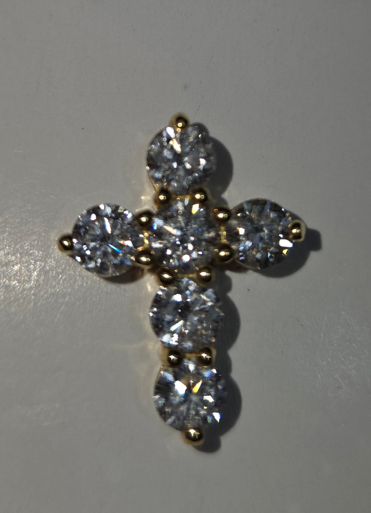 Natural Diamond 14K Two-Tone Gold Large Cross Pendant 3.05 CTW