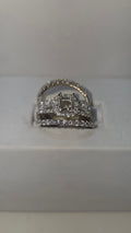 Natural Diamond 18K Two-Tone Gold 3-Piece Bridal Set Open Top Engagement Ring 1.40 CTW