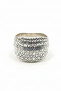 Silver Lattice Woven Wide Band bracelet