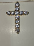 Lab Grown Diamond 14K Yellow Gold Cross Pendant 2.90 CTW