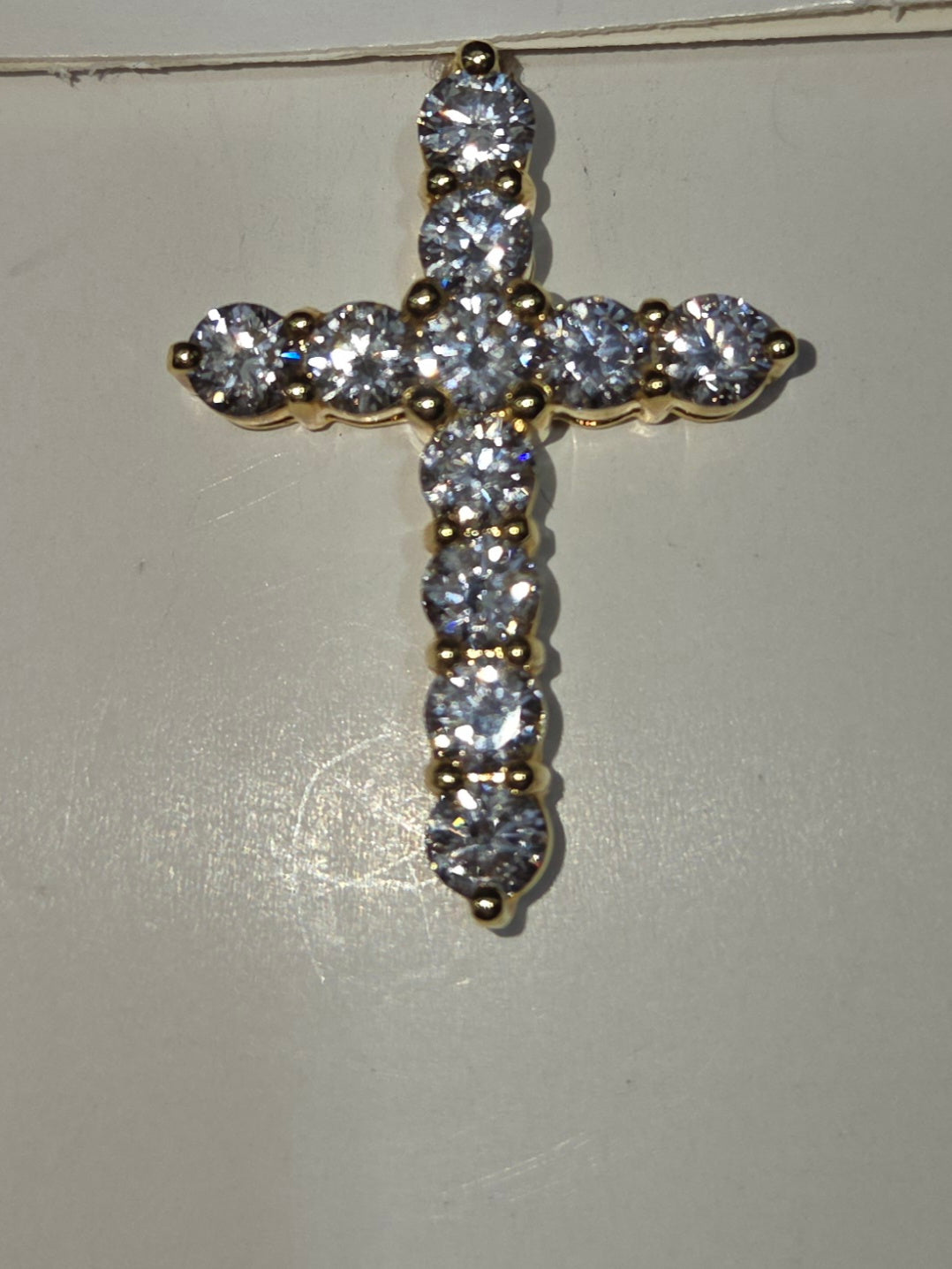 Lab Grown Diamond 14K Yellow Gold Cross Pendant 2.90 CTW