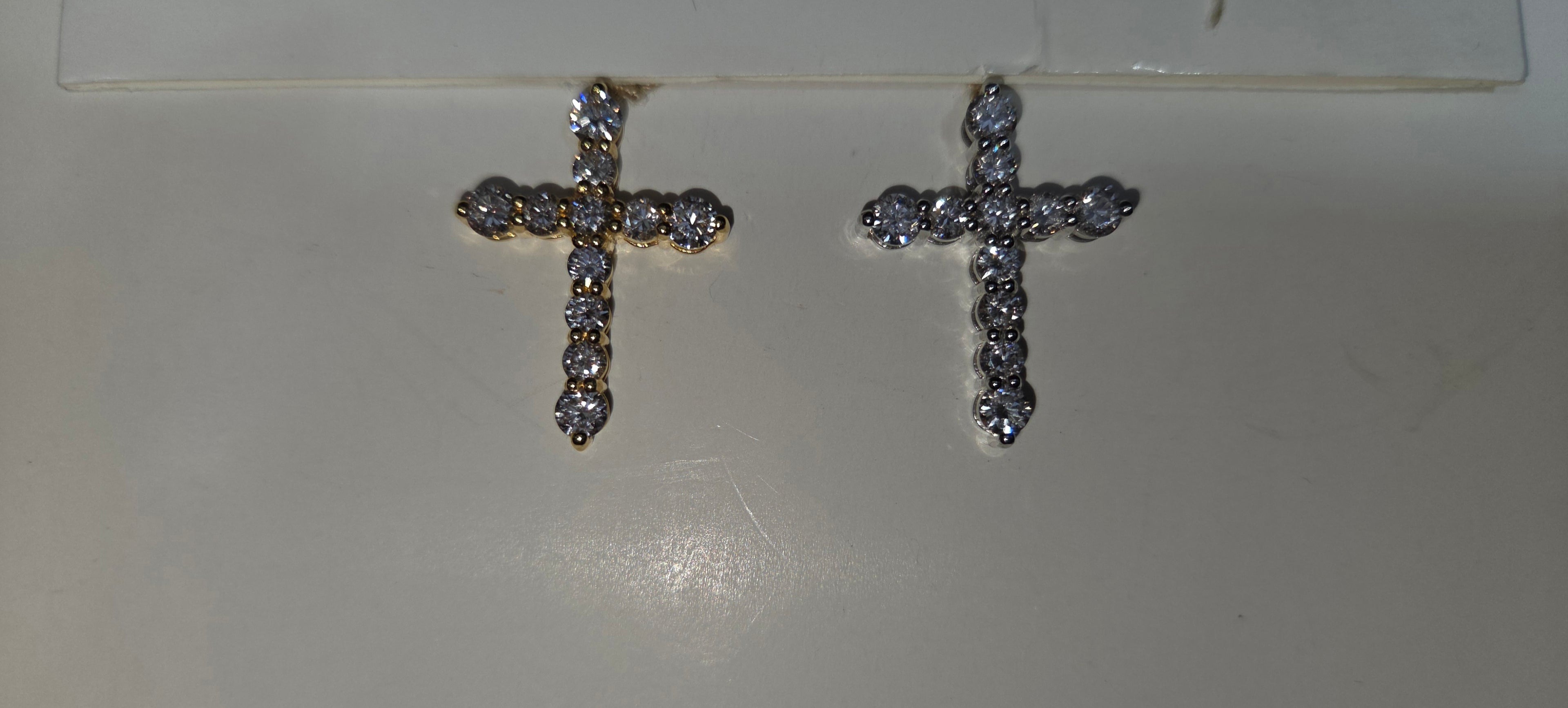 Lab Grown Diamond 14K Yellow Gold Cross Pendant 1.00 CTW