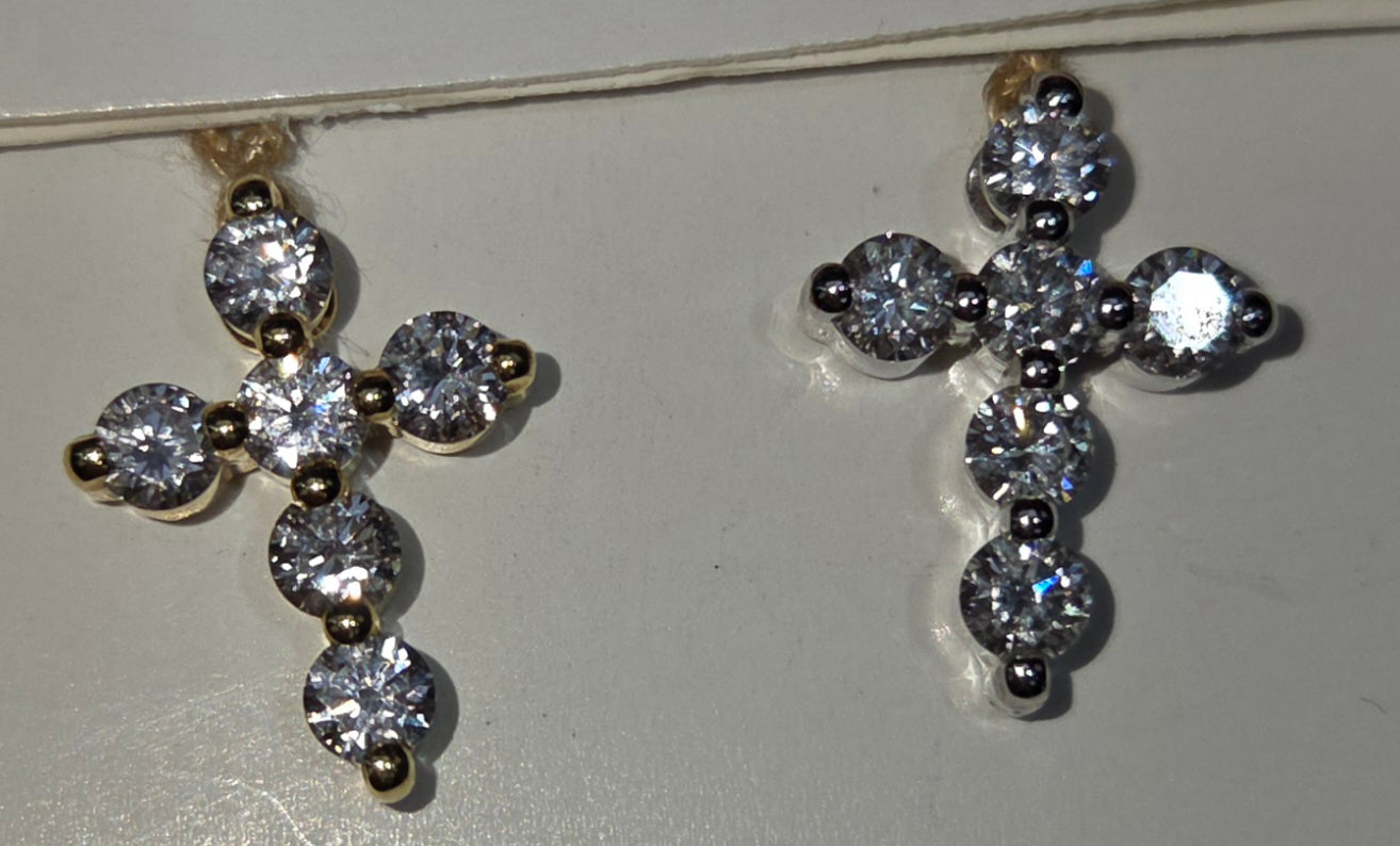 Lab Grown Diamond 14K White Gold Cross Pendant 1.70 CTW