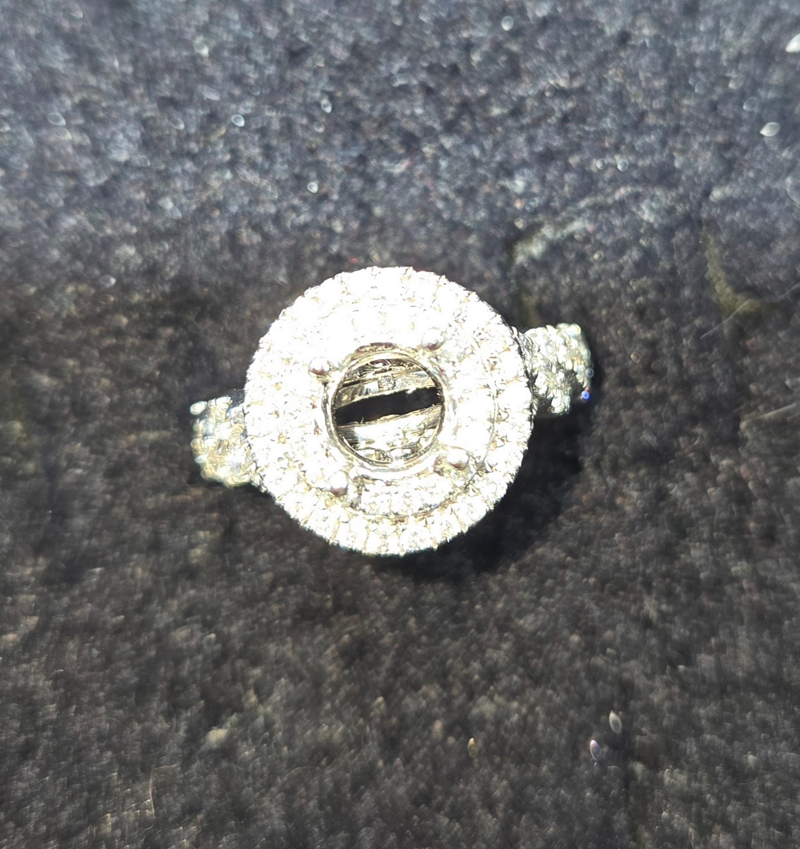 Natural Diamond 14K White Gold Double Halo Open Top Ring 1.35 CTW
