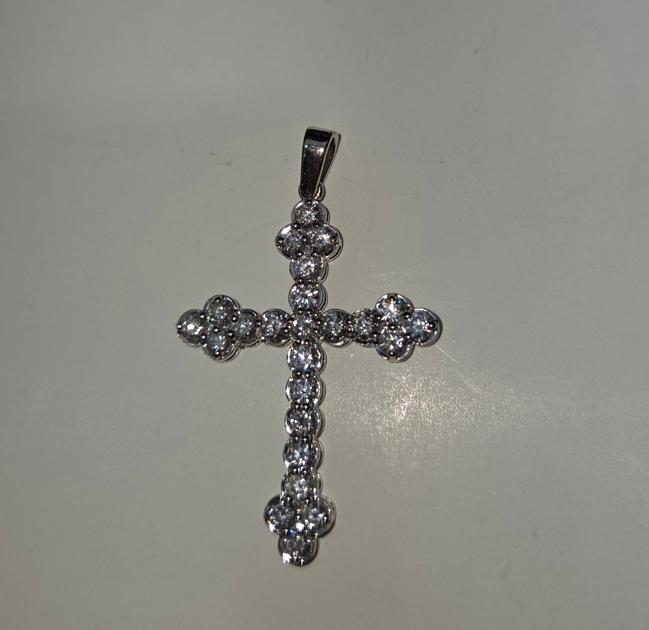 Natural Diamond 14K Yellow Gold Large Cross Pendant 1.80 CTW