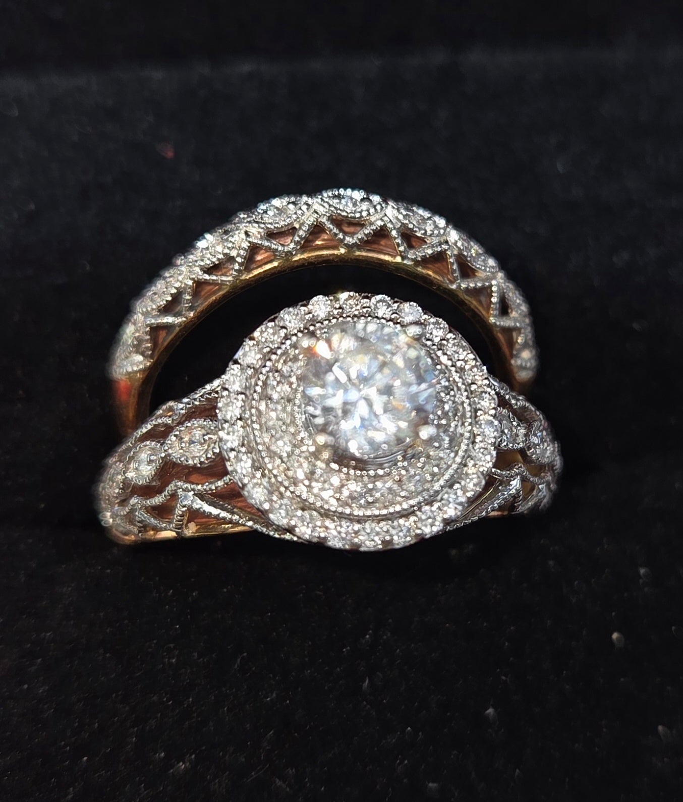 14K White Gold Large Natural Diamond Ring — 0.75 ct