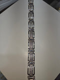 Men's 14K White Gold Square Link Diamond Bracelet