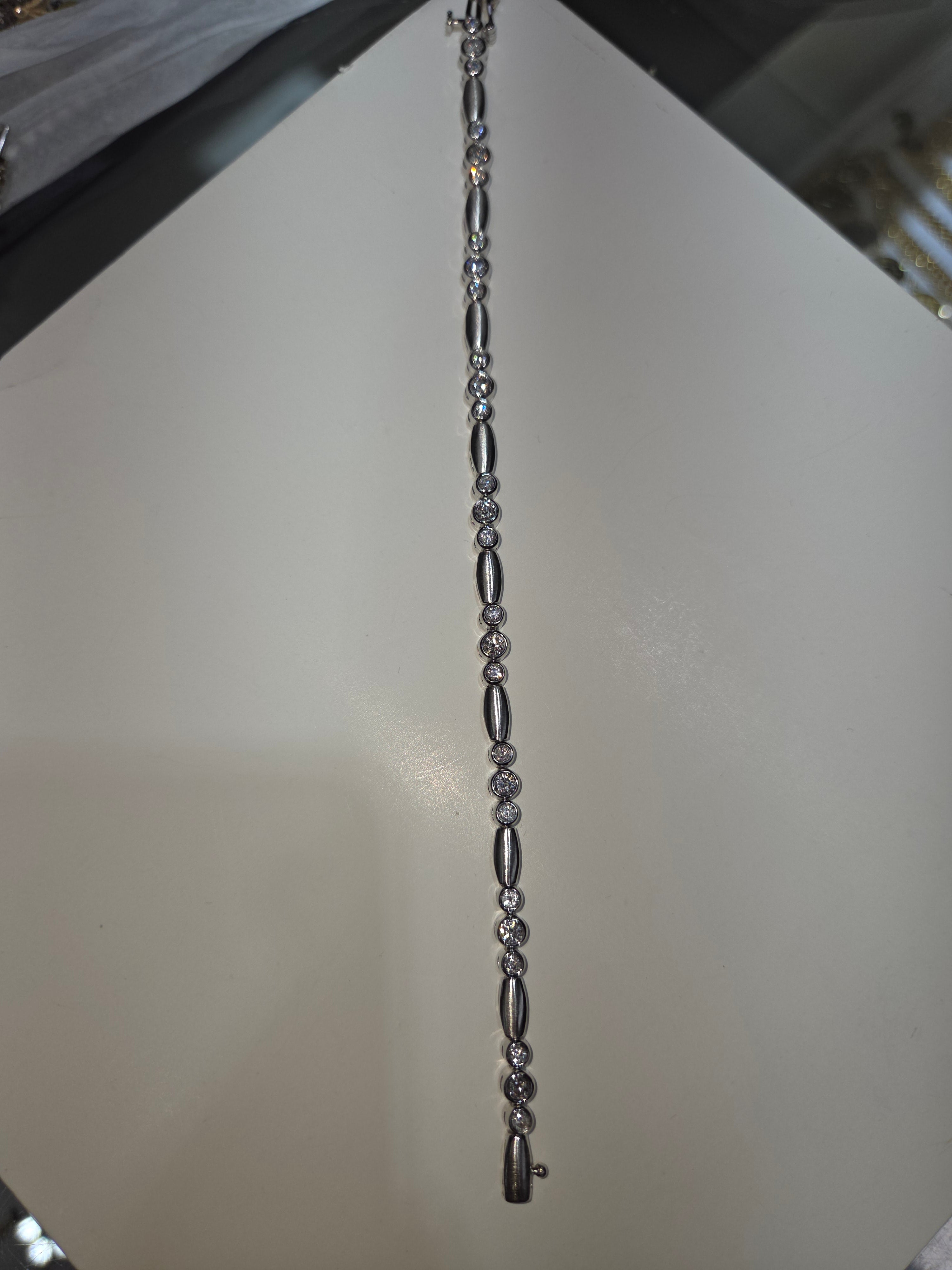 Men's 14K Gold Long Link Diamond Bracelet