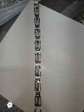 Men's 14K White Gold Square Link Diamond Bracelet