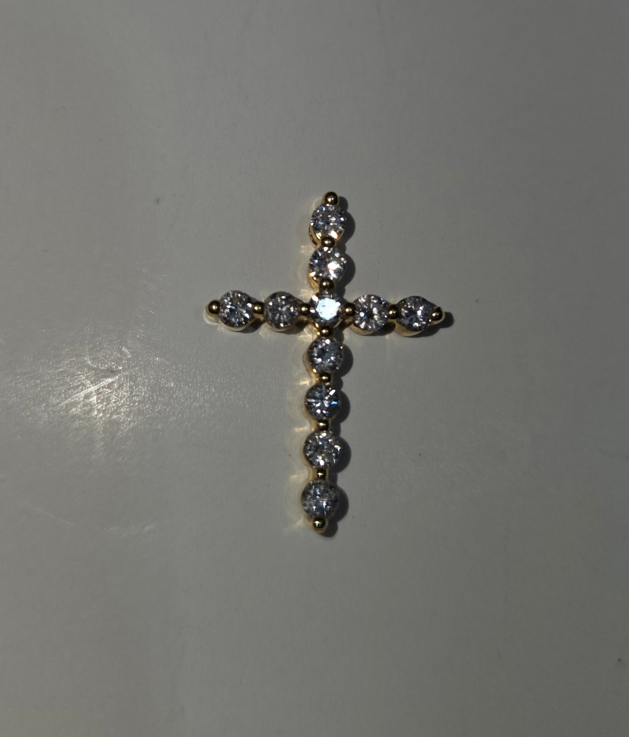 Natural Diamond 14K White Gold Cross Pendant 0.80 CTW