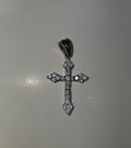Natural Diamond 14K White Gold Dagger Cross Pendant 2.50 CTW