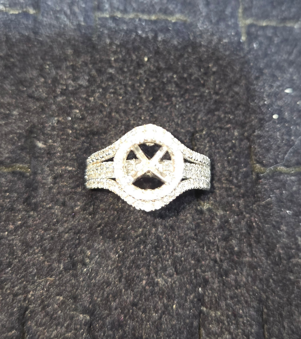 Natural Diamond 14K White Gold Open Top Engagement Ring 0.75 CTW