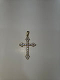 Natural Diamond 14K Yellow Gold Cross Pendant 1.40 CTW