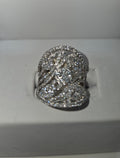 Natural Diamond 18K White Gold All-Diamond Cocktail Ring 2.10 CTW