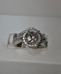 Natural Diamond 14K White Gold Open Top Engagement Ring with Matching Band 1.70 CTW