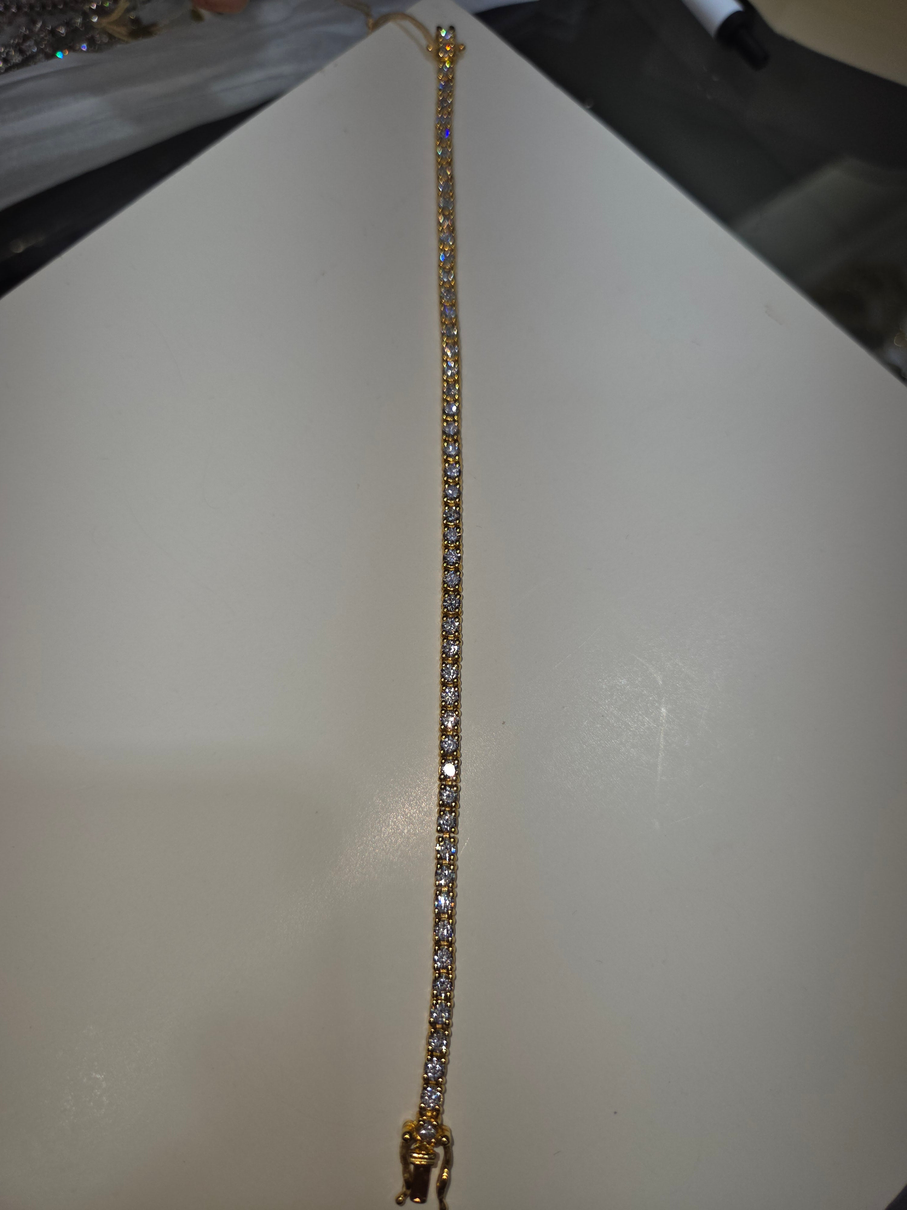 Women's 14K Yellow Gold Natural Diamond Small Link Bracelet