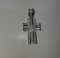 Natural Diamond 14K White Gold Layered Cross Pendant 1.20 CTW