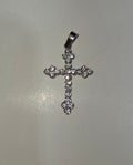 Natural Diamond 14K White Gold Cross Pendant 0.75 CTW