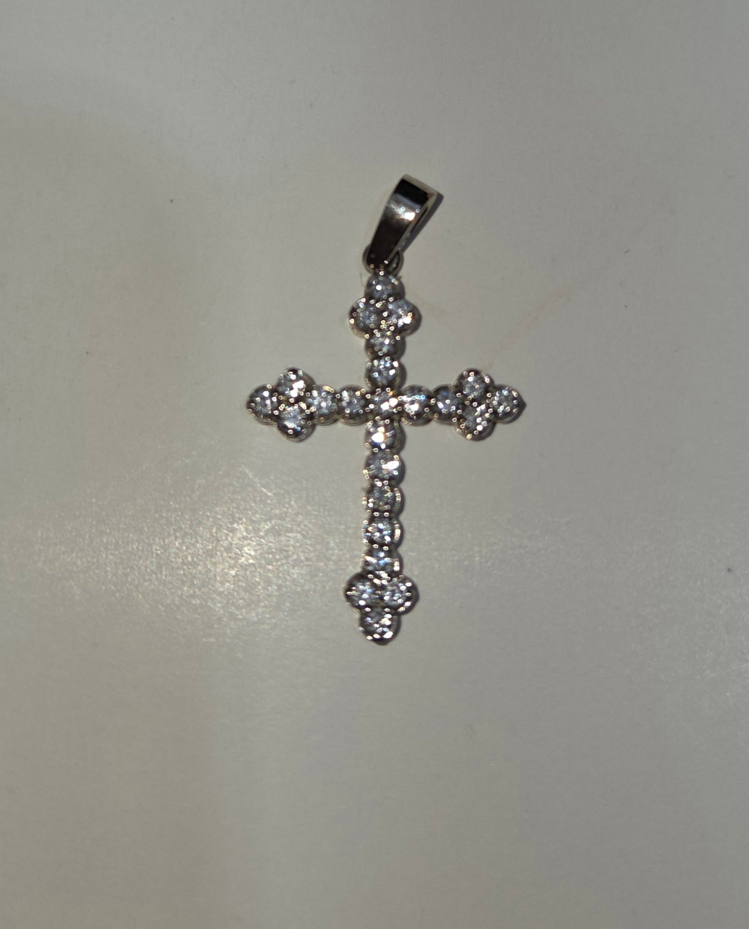 Natural Diamond 14K White Gold Cross Pendant 0.75 CTW