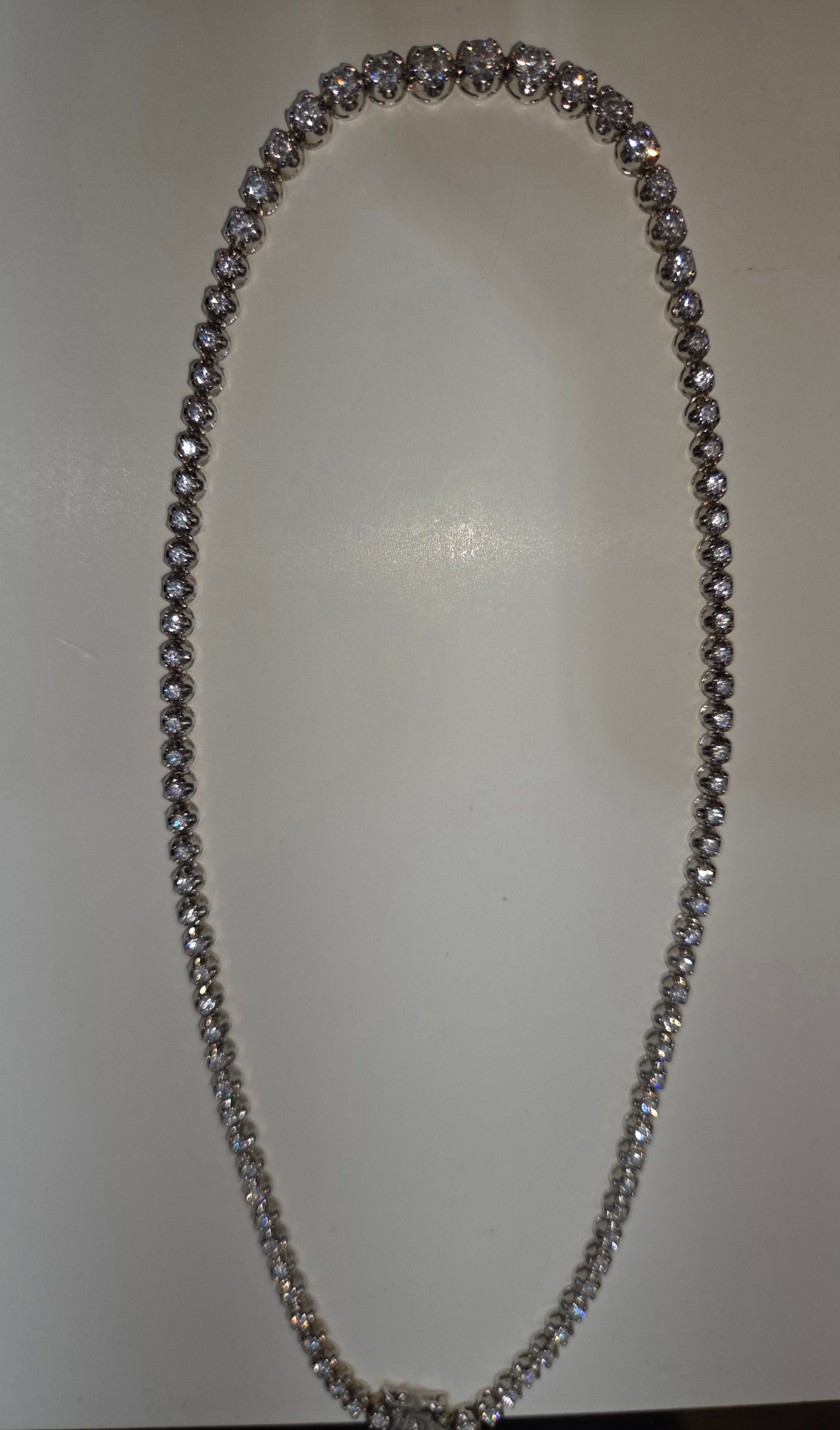 Women's Graduated Natural Diamond 14K Gold Necklace 7.00 CTW