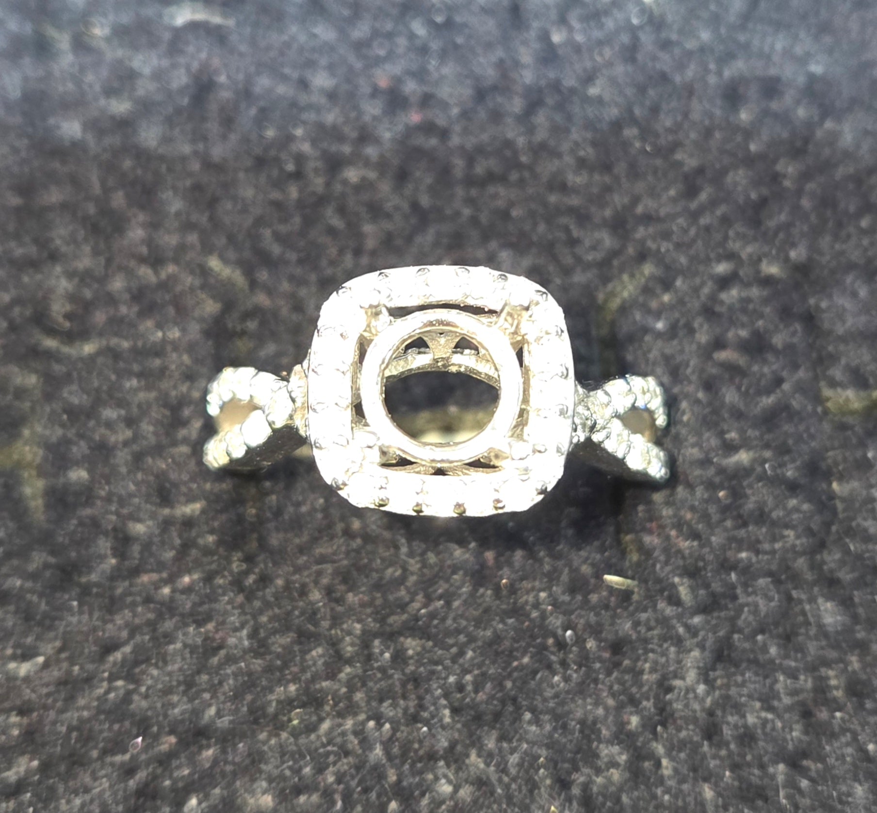 14K White Gold Natural Diamond Engagement Ring — Choose Your Center Stone