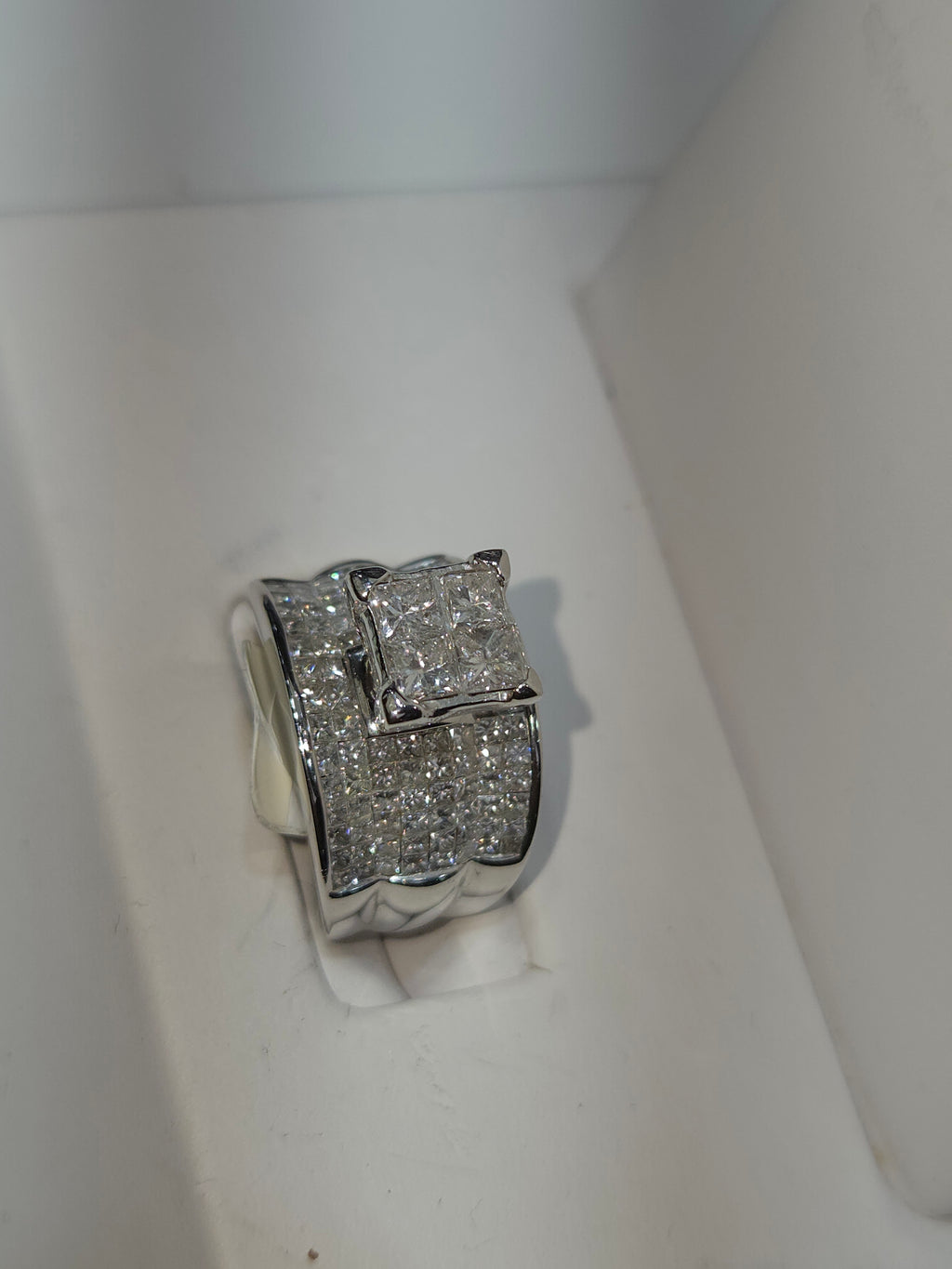Natural Diamond 14K White Gold Large Baguette Engagement Ring 2.50 CTW