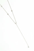 Sterling Silver bezel set stone lariat necklace