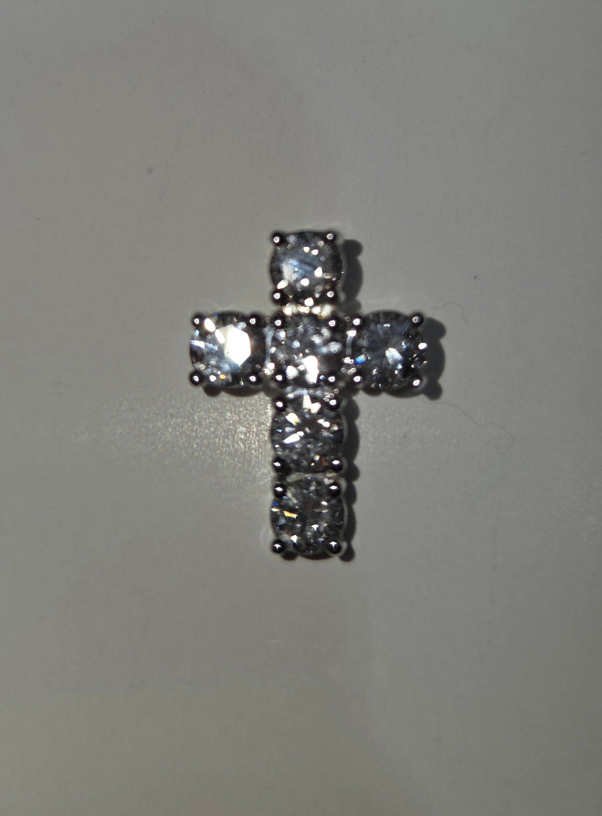Natural Diamond 10K White Gold Square Cross Pendant 1.00 CTW