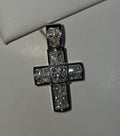 Natural Diamond 14K White Gold Wide Cross Pendant 0.75 CTW