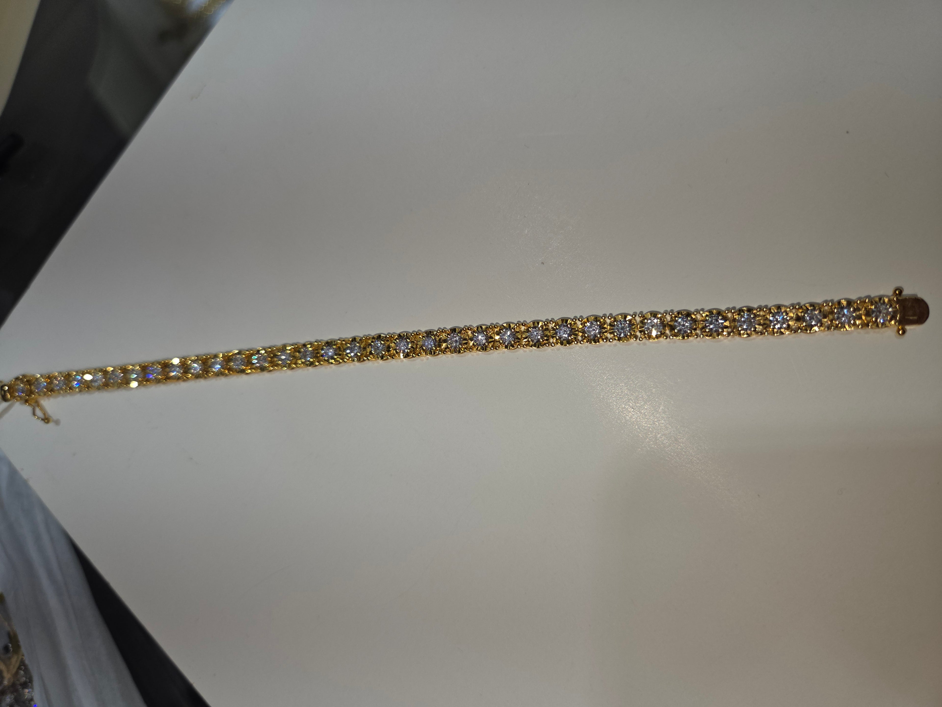 Women's 14K Yellow Gold Illusion Diamond Bracelet